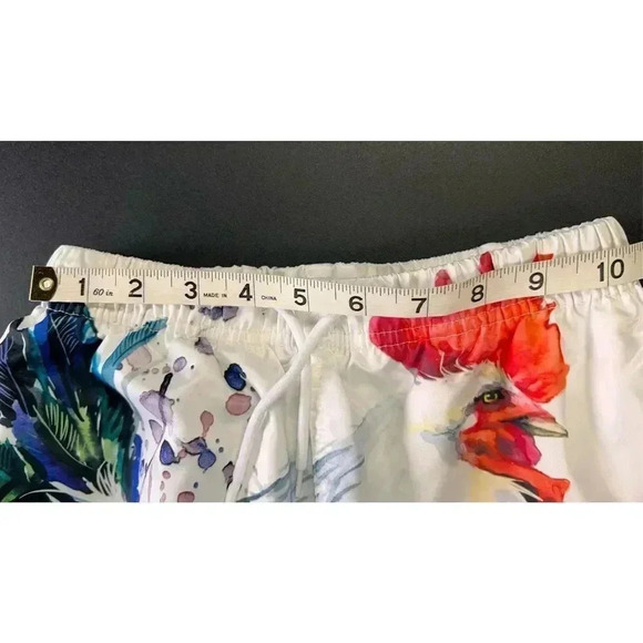 Youth Boys White Rooster Chicken Quick Drying Swim Trunks Medium - Picture 7 of 11